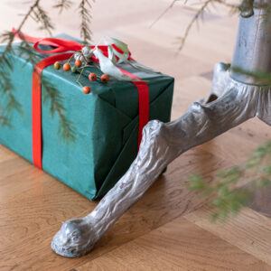 Litinový stojan na stromeček (stříbrný)