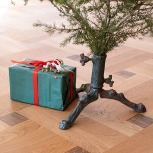 Litinový stojan na stromeček (malý do stříbrna)