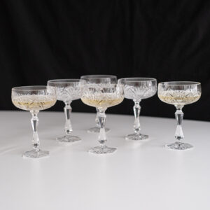 Sada 6 broušených sklenic na šampaňské