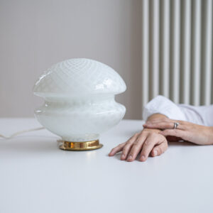 Stolní lampička skleněná / Sklárny Desná
